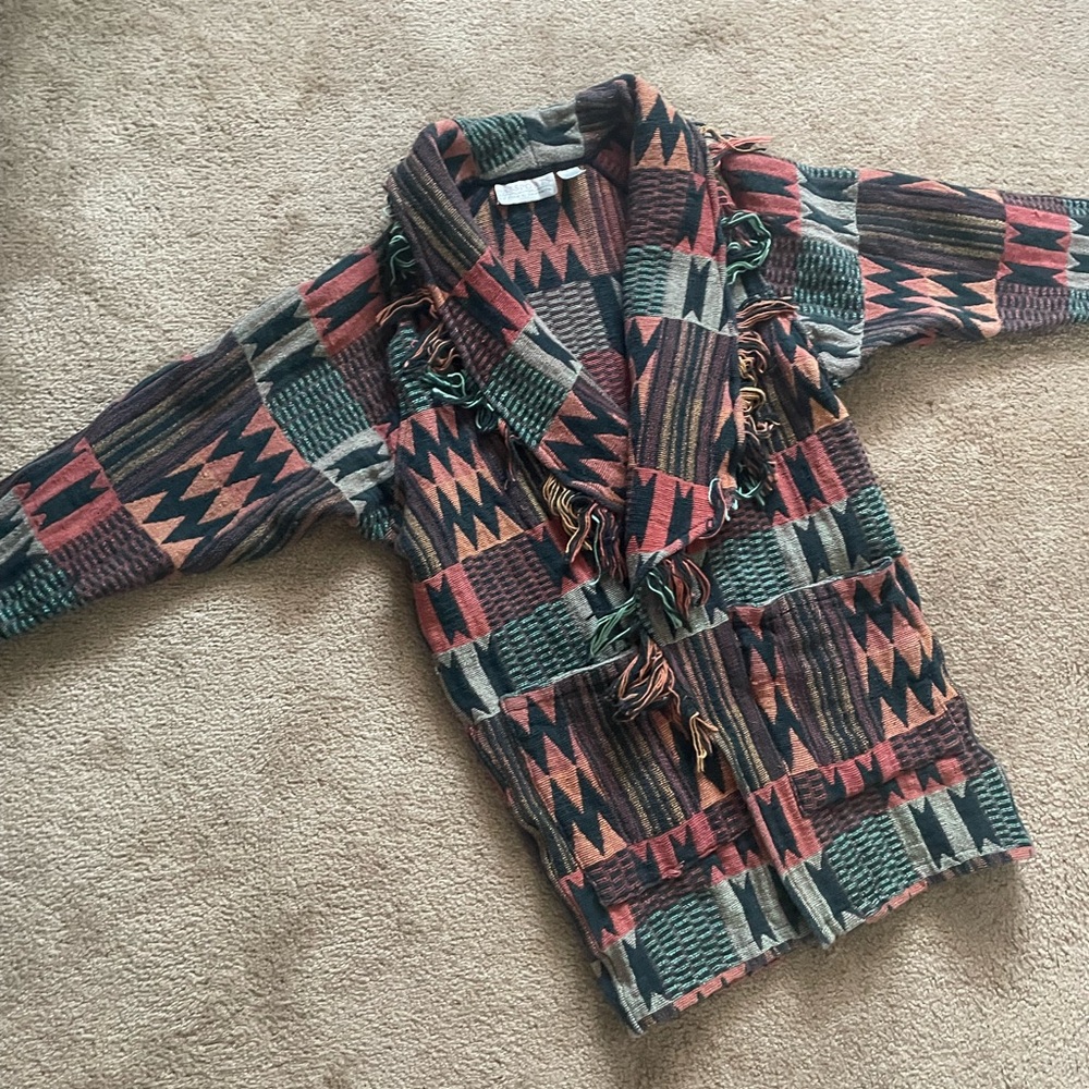 Passport Multicolor Geometric Cape Jacket